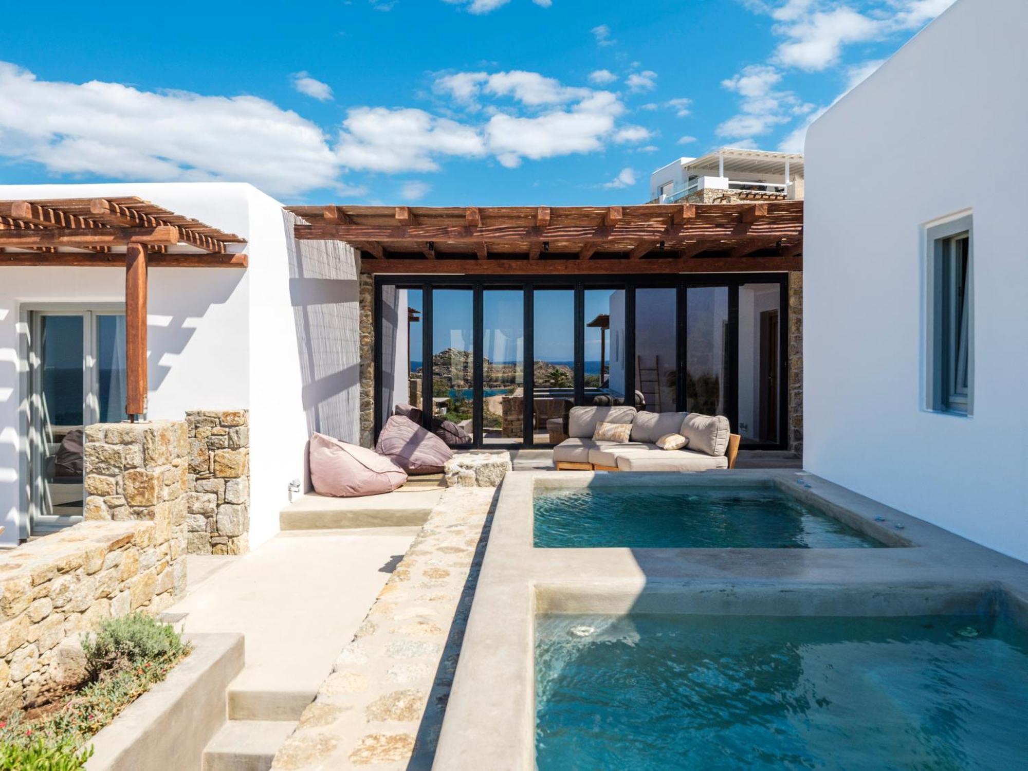 Trinity Mykonos - Beachfront Villa プラティス・ヤロス エクステリア 写真
